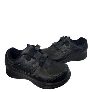 New Balance 577 Size 8.5 Women Black Leather Work Walking Travel Shoes WW577VK
